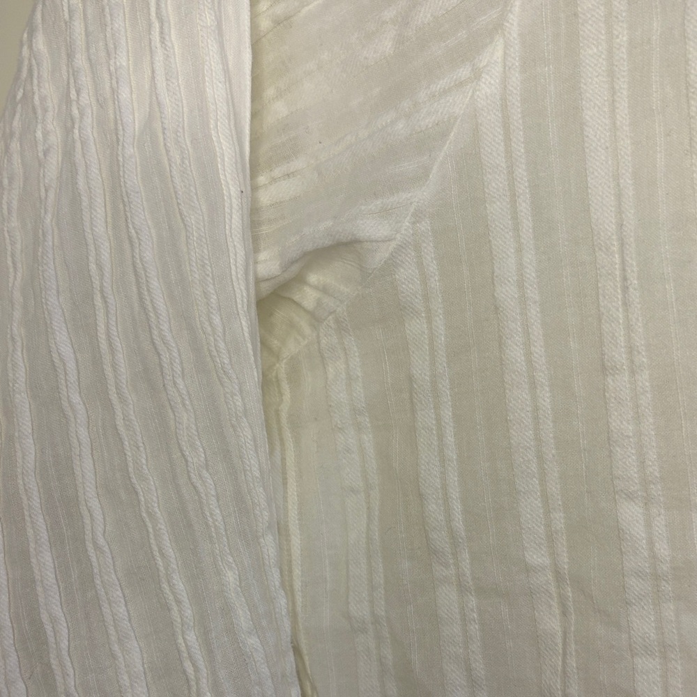 Cali by Cali Dreaming 100% Cotton Pleated Long Sleeve Kaya Shirt Pure White Med - Picture 5 of 11